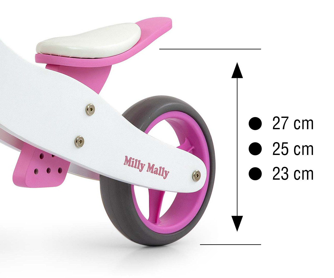 Drevené odrážadlo JAKE Classic Pink Milly Mally 2v1