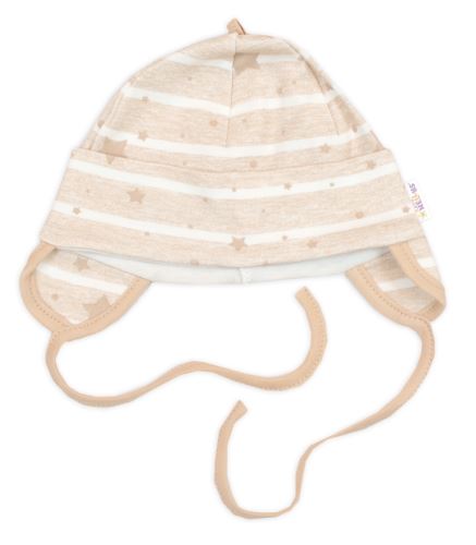 Čepička pro miminko na zavazování, bavlna, Baby Stars, pastel beige