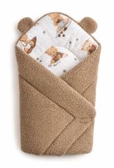 Beránková zavinovačka bavlna/beránek, boucle - Kúzelný medvedík, hnedá Beránková zavinovačka bavlna/beránek, boucle - Kúzelný medvedík, hnedá