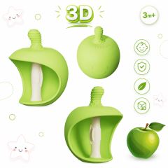 Silikónové hryzátko 3D Apple, GiliGums, zelené Silikónové hryzátko 3D Apple, GiliGums, zelené