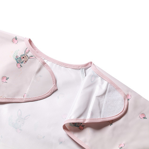 Nepremokavá zásterka s rukávmi Bunny, šedoružová, BabyOno