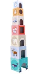 Adam Toys Skladacia pyramída s drevenými zvieratkami, Antarktída (2)