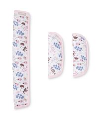 Vložka do kočíka set deluxe 4v1 – obojstranná, velvet a bavlna, Vetvičky, pudrovo ružová (4)