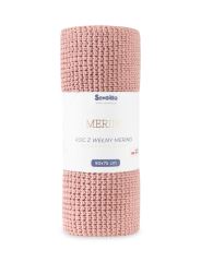 Merino deka pre bábätko 100% prírodná vlna - ružová (1)