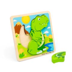 Bigjigs Toys Drevené vkladacie puzzle T-Rex (1)