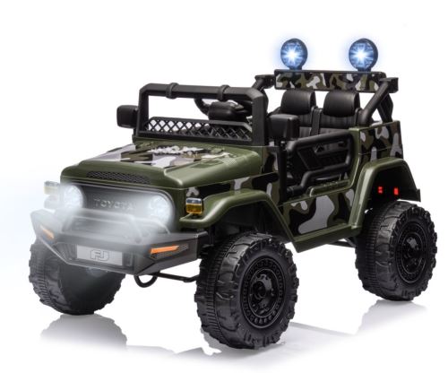 Licencované dětské elektrické SUV TOYOTA FJ CRUISER s Bluetooth a dálkovým ovládáním, army