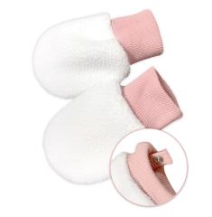 Bavlněný oteplený overálek s kapucí, rukavičky, botky, 3D sada Nature - korálová (4)