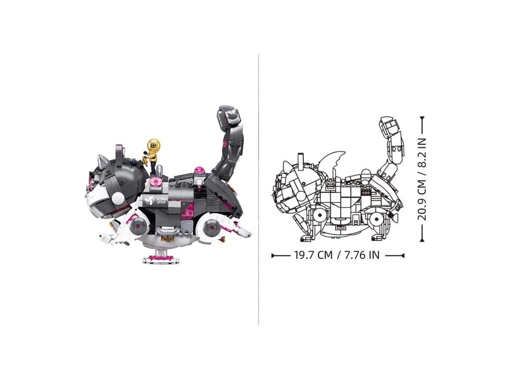 Sluban Pleyerid M38-P8017 Mechanická mačka šedo-biela