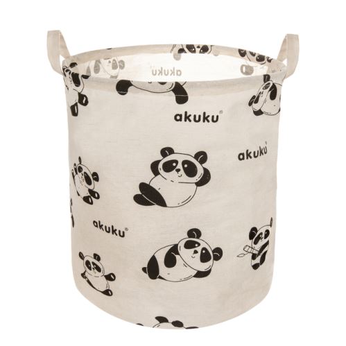 Kôš na hračky, uzatvárateľný, bavlna, Panda - béžový, 43L (574629)