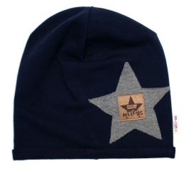 Dětská čepice bavlna, Baby Star, Baby Nellys, granát (2)