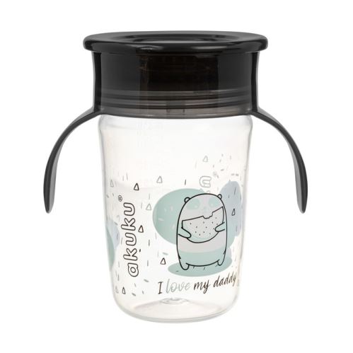 Nevylievajúci hrnček s úchytmi, I love my Daddy 240 ml, čierna (574867)