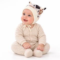 Baby Nellys Kojenecká čepička uzlíček na zavazování - Medvědi, hnědá, vel. 68/74 (1)