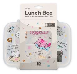 Detský desiatový box Mačičky 650 ml, iTotal, biela Detský desiatový box Mačičky 650 ml, iTotal, biela
