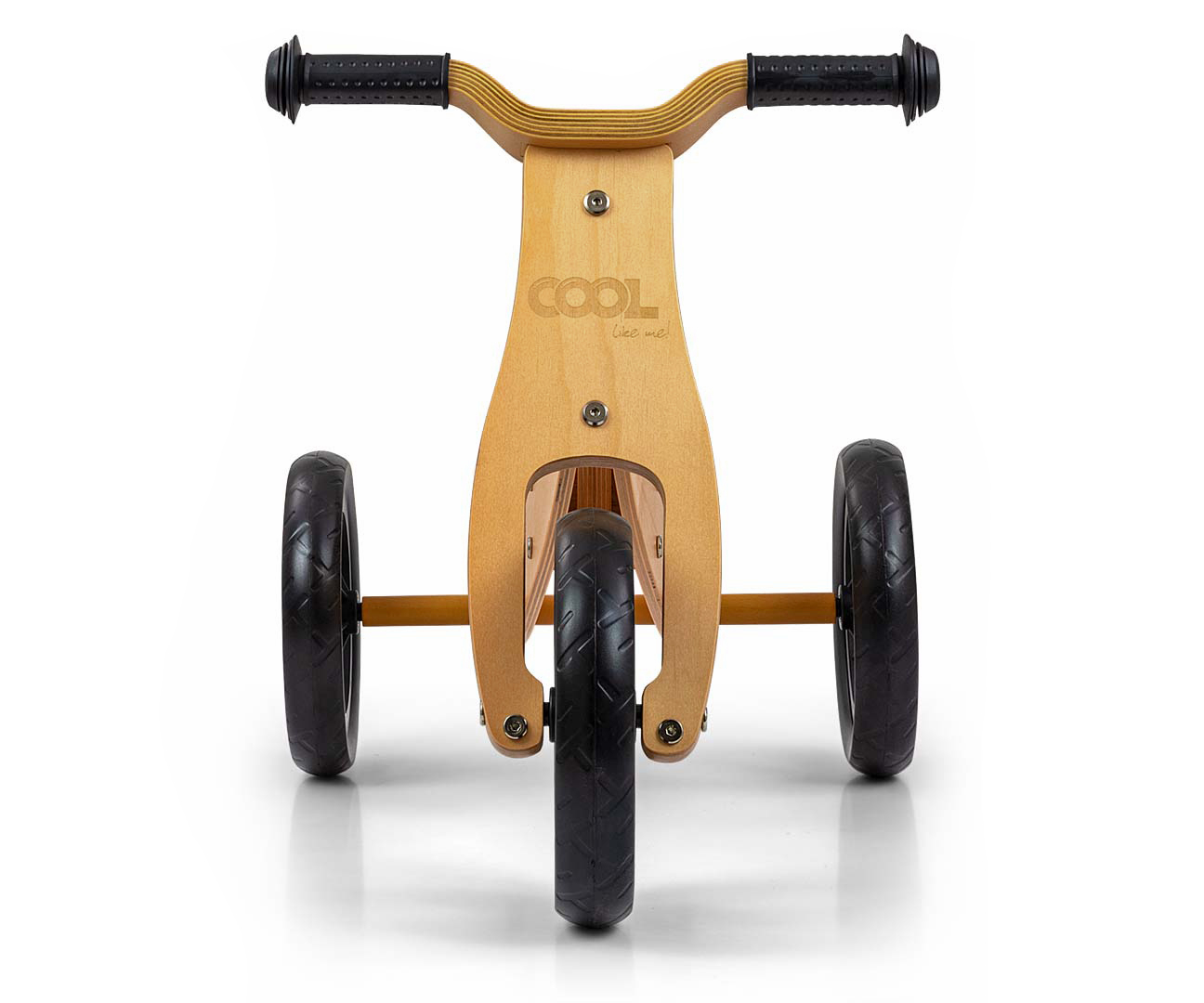 Drevené odrážadlo Cool Milly Mally 2v1 – trojkolka aj bicykel, prírodné