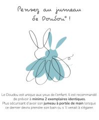Doudou Darčeková sada šťastný zajačik pléd a modrý muchláčik (1)