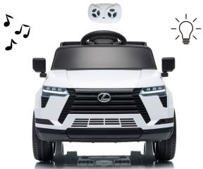 Elektrické autíčko Lexus GX550 SUV s diaľkovým ovládaním, LED a Bluetooth, biele (8)
