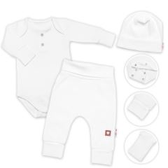 Žebrovaná rostoucí souprava 3D, Baby Boy - bílá (1)
