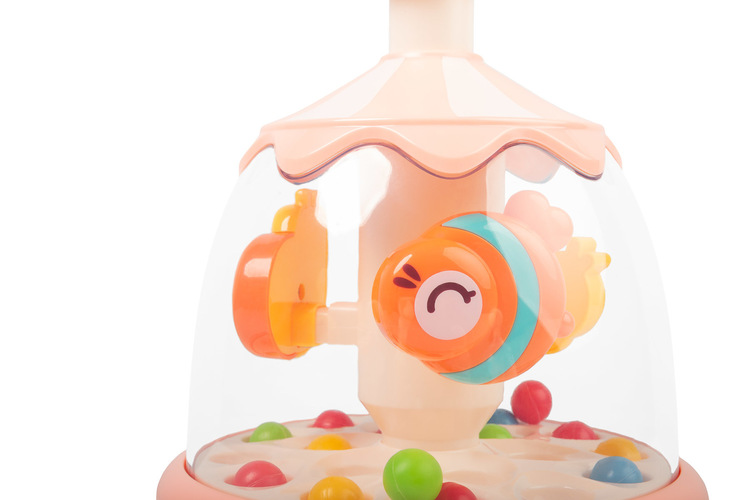 Toyz Edukačná hračka Vlčík so zvieratkami – ružová, kolotoč, 6m+