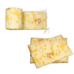 Mantinel s obliečkami do postieľky, 3D sada Medvedík krémový Mantinel s obliečkami do postieľky, 3D sada Medvedík krémový