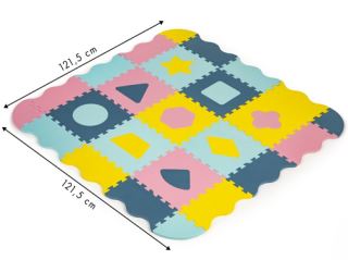 ECO TOYS Detské penové puzzle 121,5x121,5cm, hracia deka, podložka na zem Tvary, 37 dielov (3)