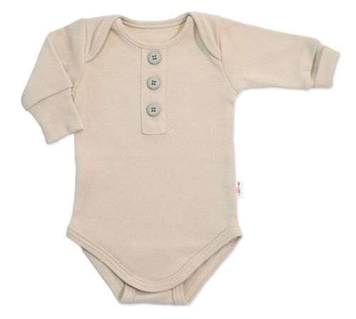 Rostoucí body NATURE, dlouhý rukáv s knoflíčky, bavlna, béžová
