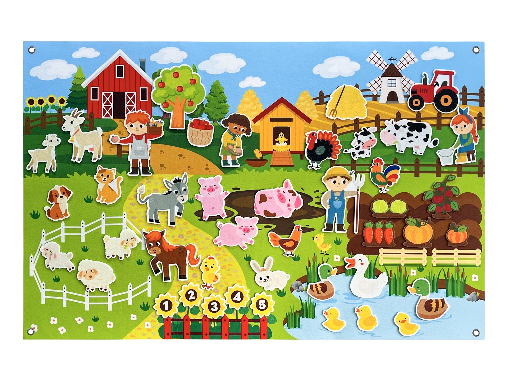 2Kids Toys Interaktívna hracia stena Farma, 109x71cm