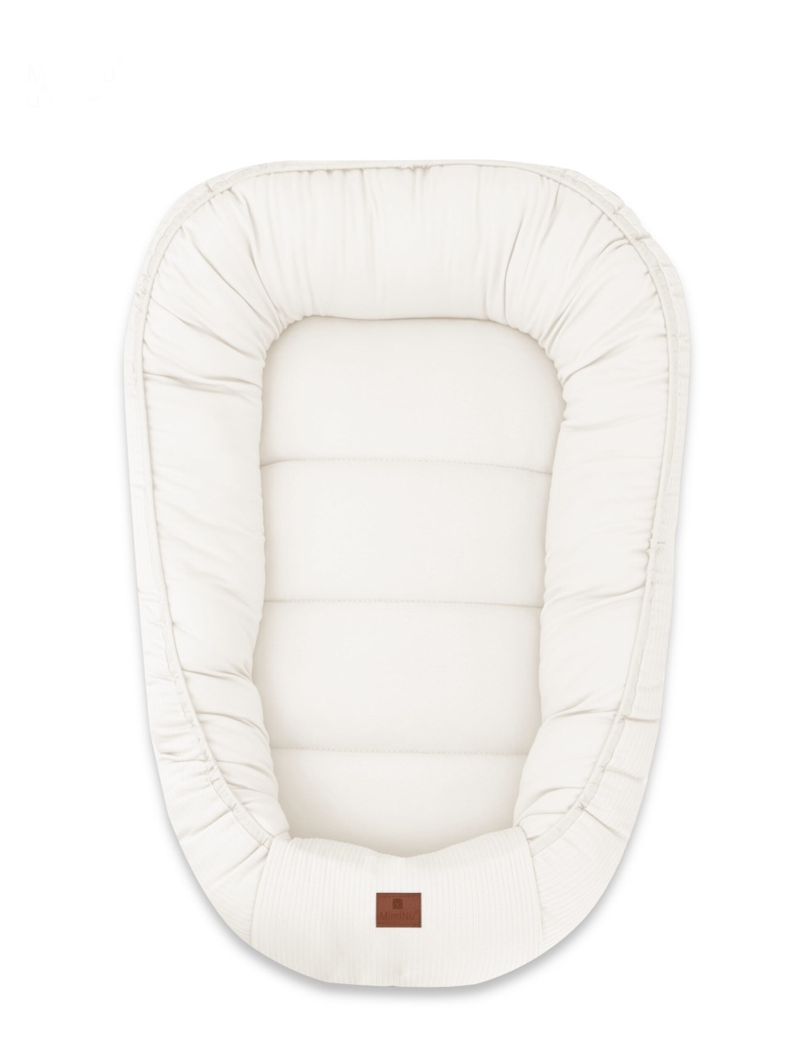 Kokon pre novorodencov MimiNu Soft 75×55 cm – 100% bavlna, 0–6 mesiacov - ecru, smotana