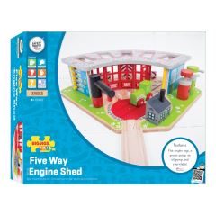 Bigjigs Rail Exkluzívne depo pre 5 vláčikov (3)