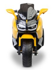 Elektrická trojkolka pre deti TOYZ – 2 motory, LED, USB, žltá (4)