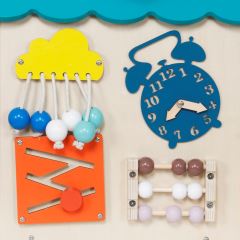 Montessori Activity board Domček tyrkysový (5)