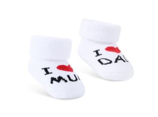 Dojčenské froté ponožky MUM&DAD, sada 2 páry, biele (1)