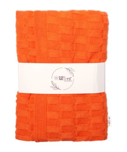Luxusná bavlnená pletená deka, dečka CUBE, 80 x 100 cm - orange (2)