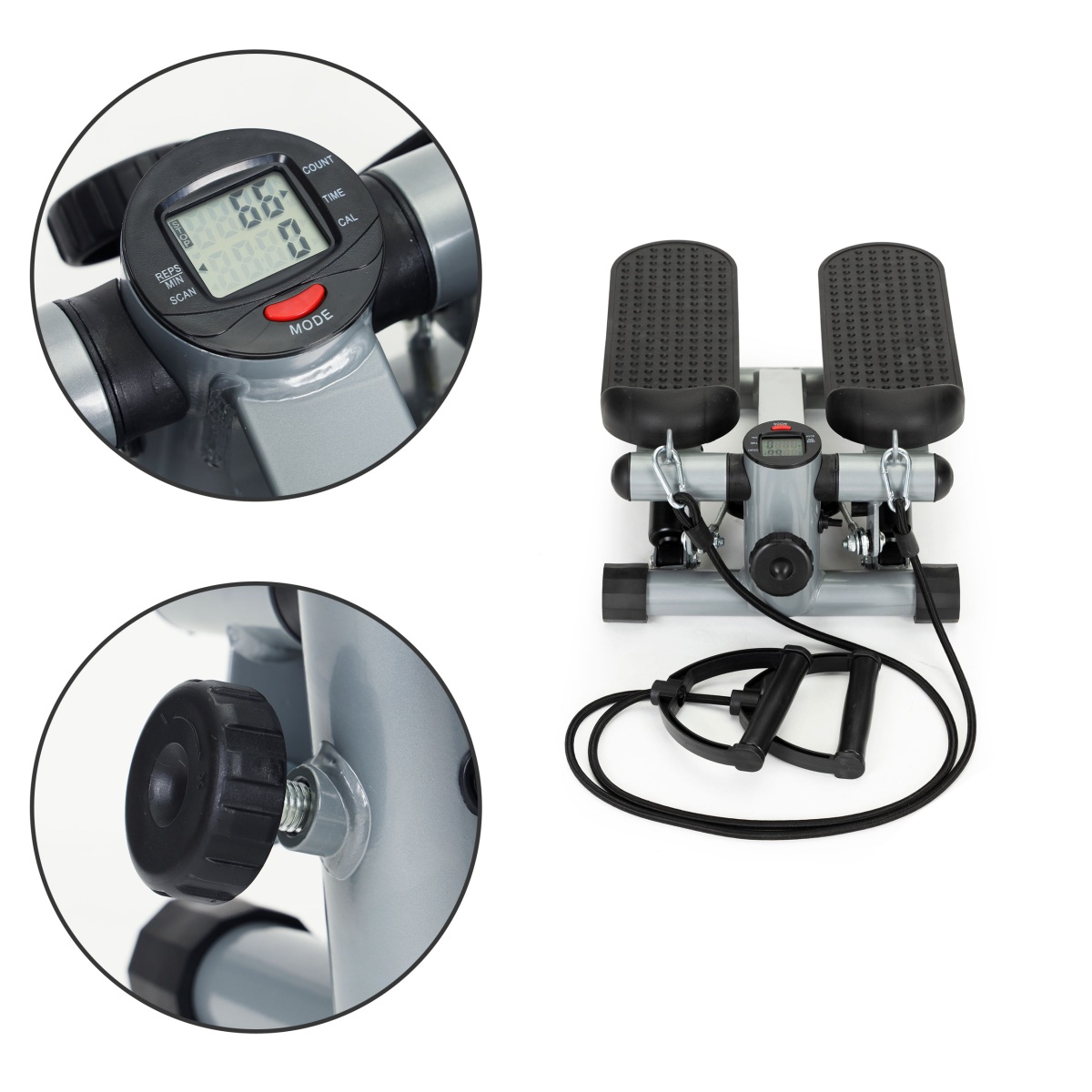 Stepper s expandérmi na fitness cvičenie s počítadlom