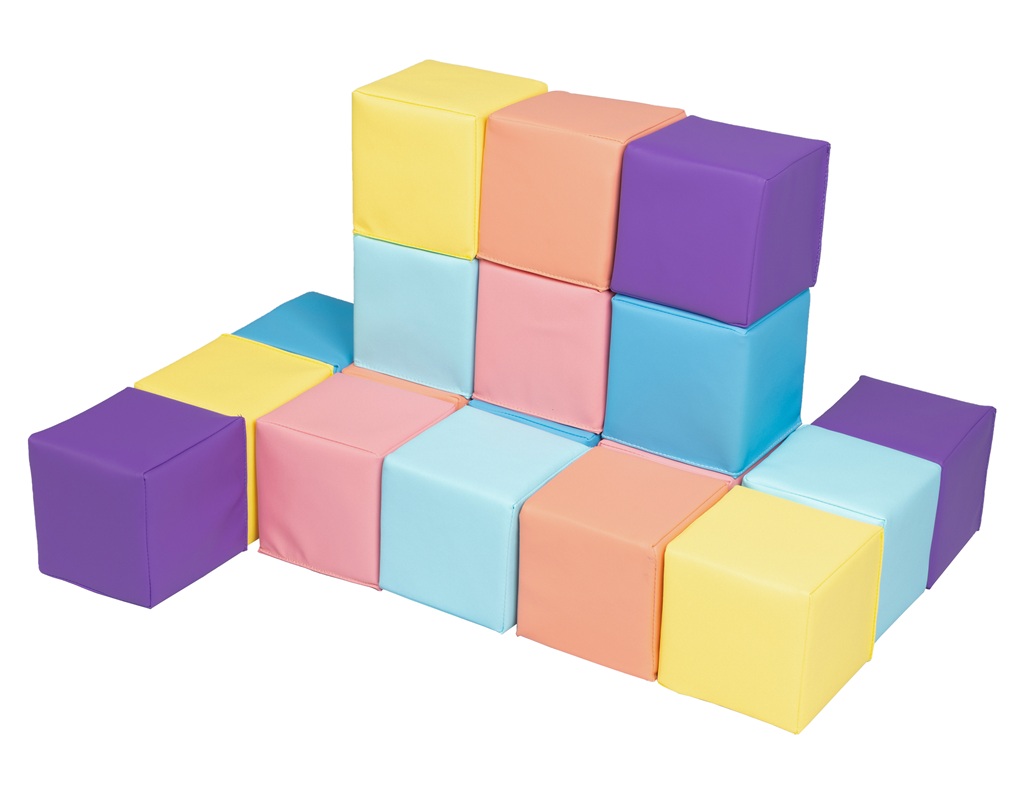 2Kids Toys Penové kocky pastelové - 18ks