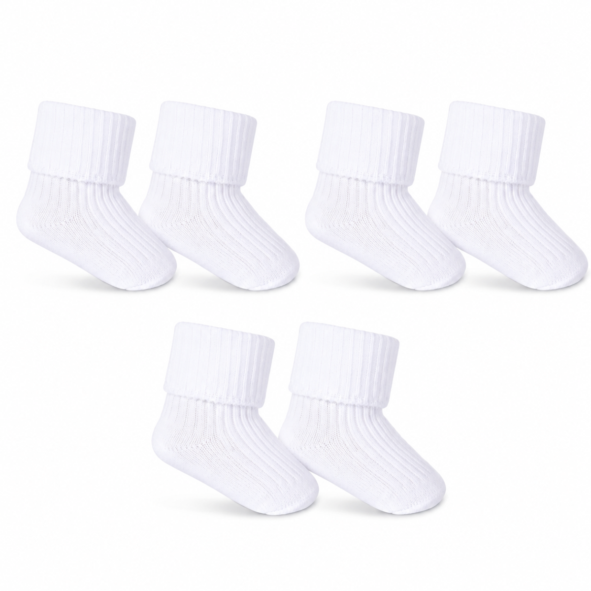 Dojčenské ponožky, sada 3 páry, biele, 6-9m