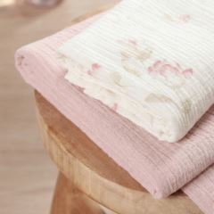Mušelínové plienky krešované sada 3 ks Flowers Pink – 120×120, 70×60, 30×35 cm (1)