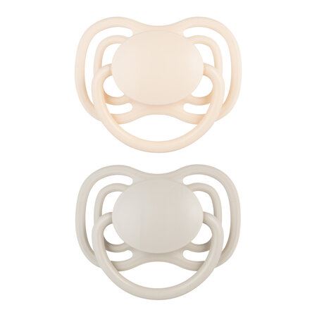 Cumlík Dental Air 0–6 m symetrický silikónový 2 ks – ortodontický, béžový