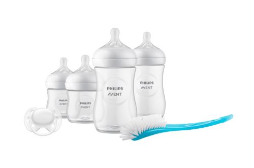Dojčenské fľaštičky, štartovacia sada Natural Avent, 260ml x 2, 125ml x 2, cumlík + kesvět