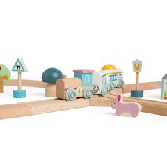 Bigjigs Toys Drevená vláčikodráha pri lese (2)