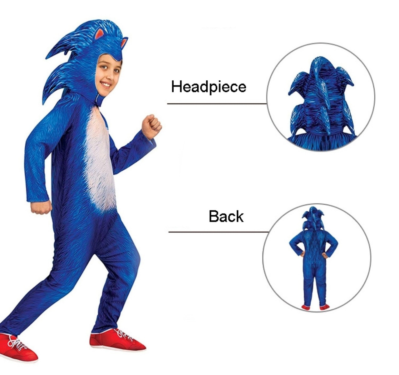 Detský kostým Sonic The Hedgehog s maskou 98-110 S