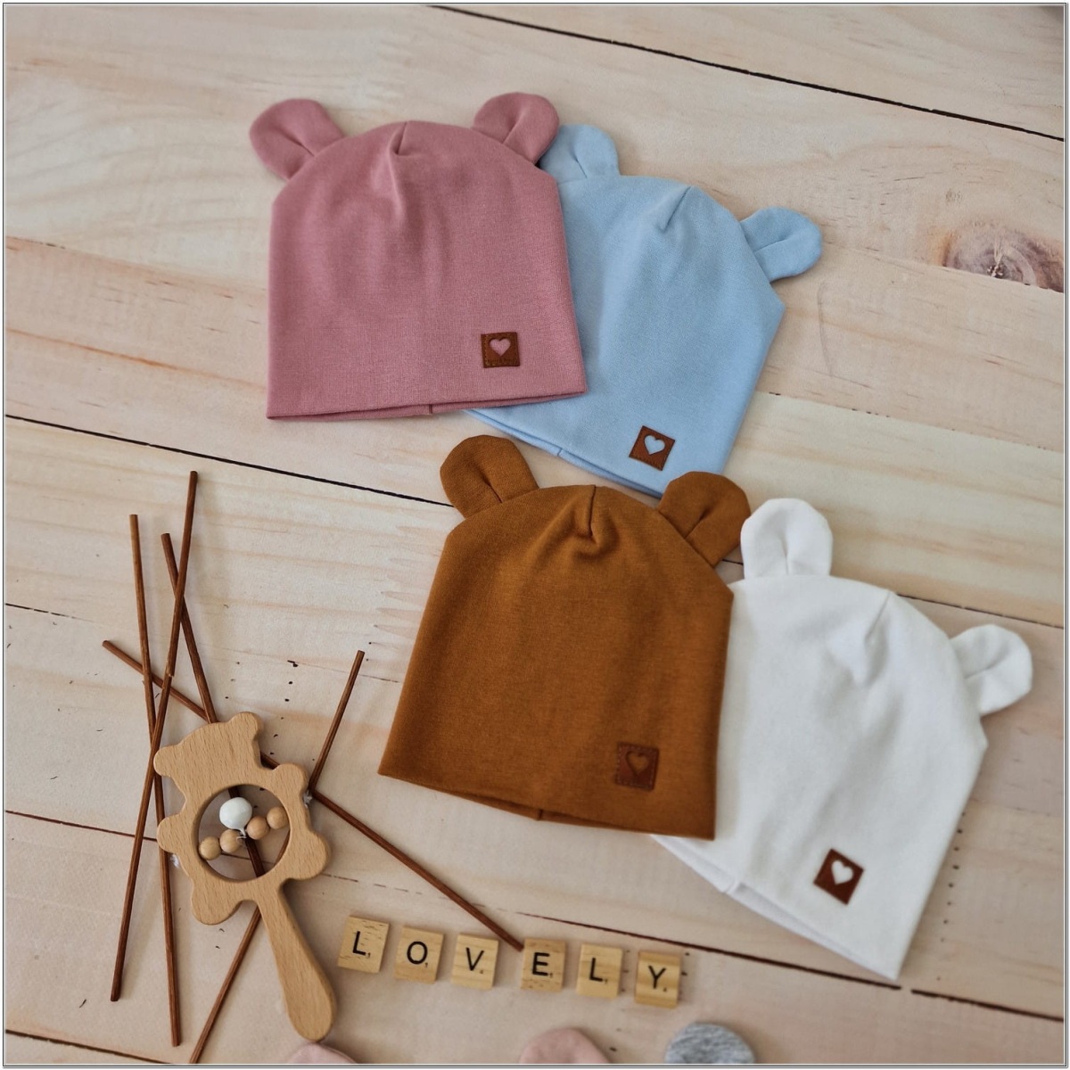 Z & Z Dvojvrstvová bavlnená čiapočka LOVE TEDDY, medová horčica, vel. 92/98