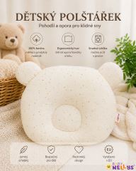 Mušelínový tvarovaný vankúš Zlaté bodky, béžová (3)
