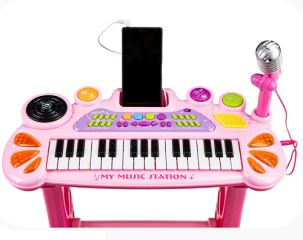 Eco Toys Klávesové organ s mikrofónom mp3 - ružové (1)