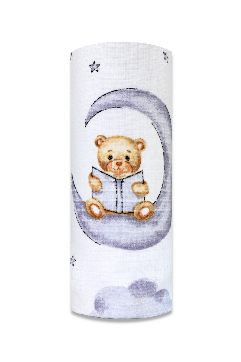 Plienka tetra 70×80 cm Basic, 100% bavlna, Medvedík a mesiac - 1 ks