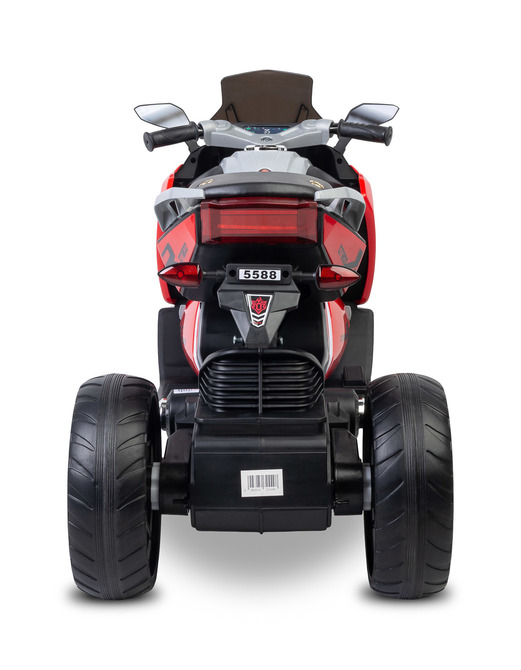 Elektrická trojkolka pre deti TOYZ – 2 motory, LED, USB, červená