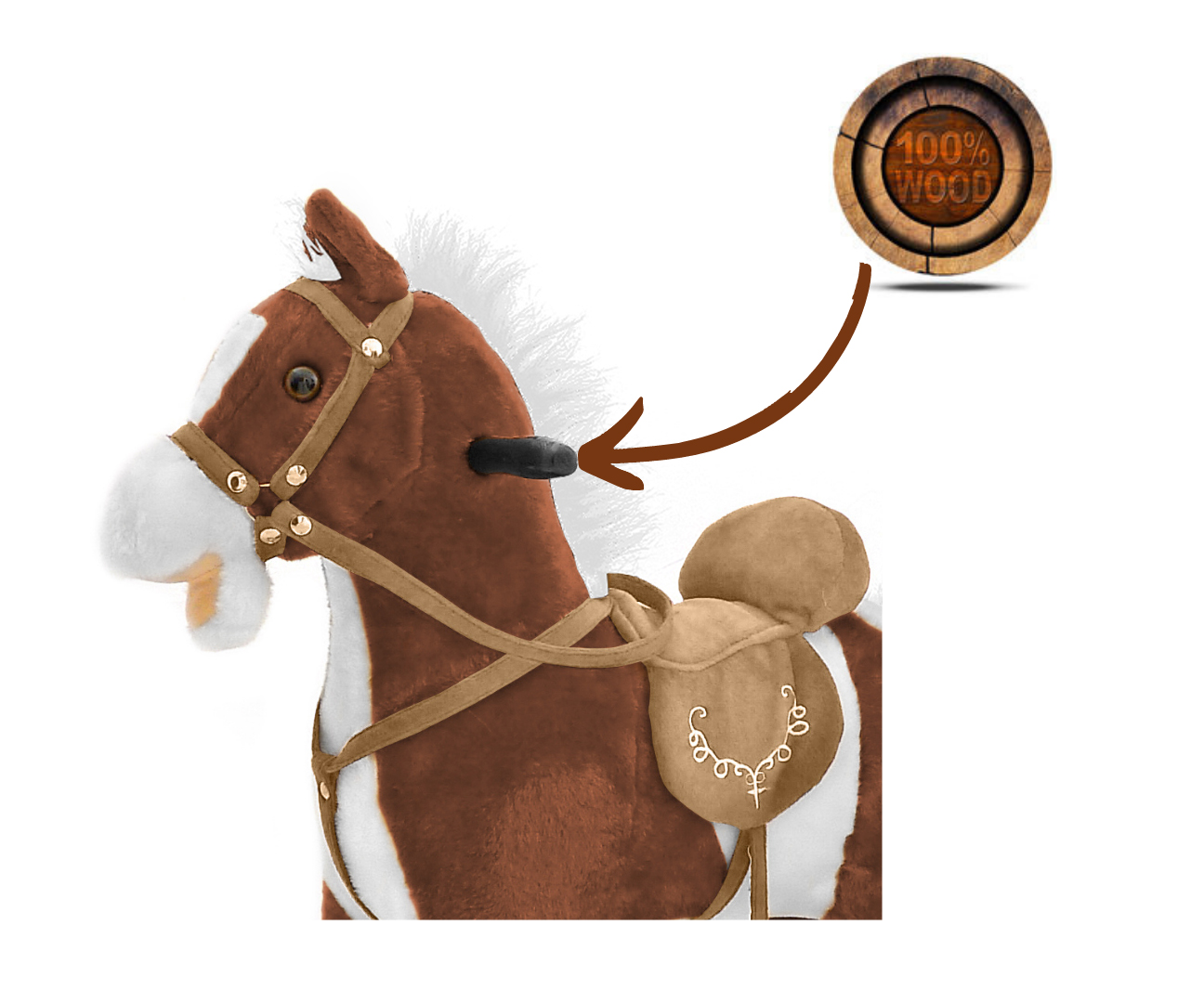 Hojdací koník Mustang Dark Brown – Milly Mally
