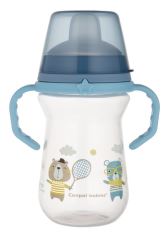 Nevylievací hrnček Canpol Babies s mäkkým náustkom - Bonjour, modrý, 250 ml (2)