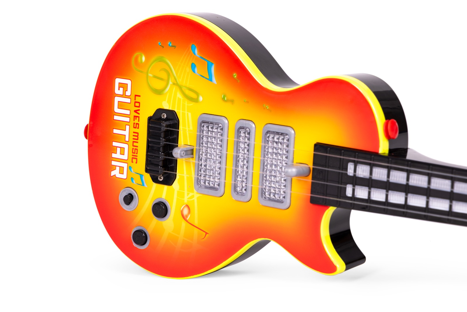 Detská rocková gitara s výučbou hry na gitare, s infračerveným senzorom a melódiami