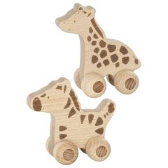 Goki Edukačná drevená zebra na kolieskach (1)