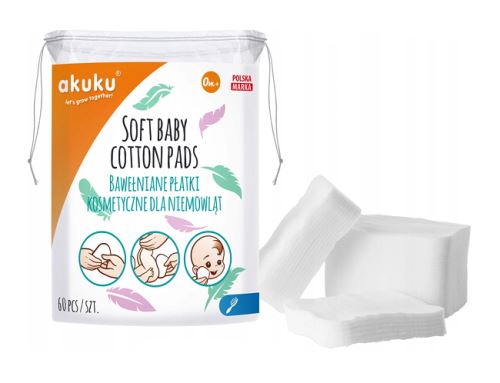 Detské jednorazové bavlnené obrúsky, 60 ks